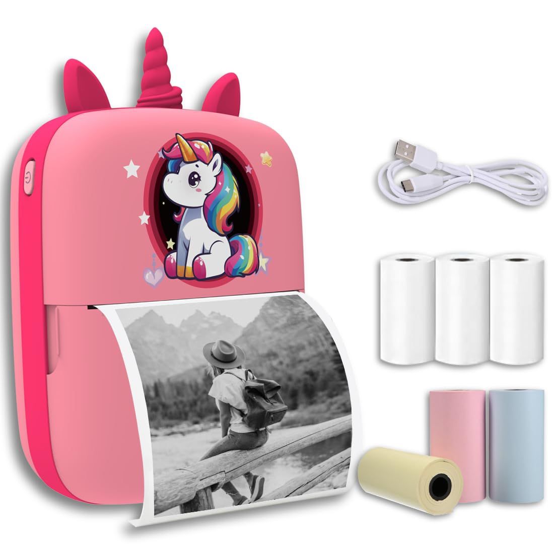 Darkant Stick Printer, Mini Thermal Printer, Portable Pocket Inkless Sticker For School Note, Photo, Bluetooth Sticker Printer Machine With Android & 