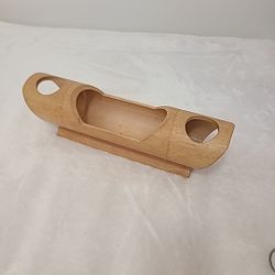 Japanese Ikebana Wooden Bamboo Flower Arrangement Design Vase 15⅝” Long