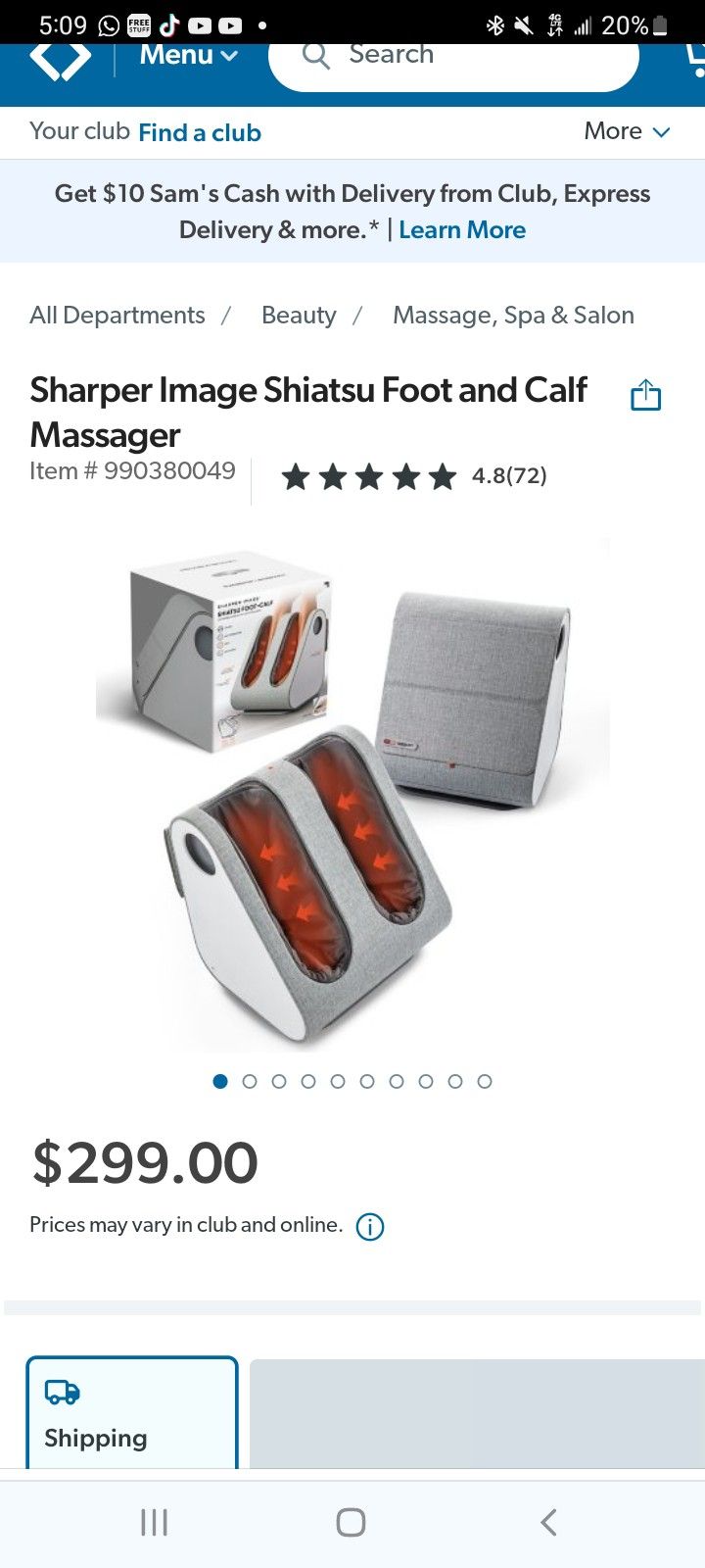 Shiatsu Foot And Calf Sharper Image