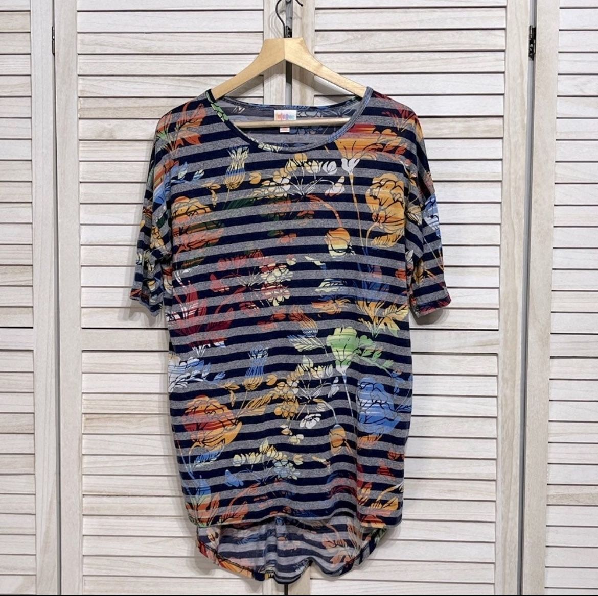 NWOT LulaRoe Irma Tunic Floral Striped Size XS