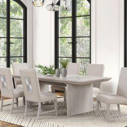 Brand New Grey 7pc Formal Dining Table Set 