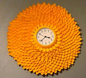Decorative Spoon Wall Clock yellow
