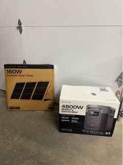 EcoFlow 4800w Max Portable Power Station - Special Offer $1299 plus tax at Ecoflow store  EcoFlow NextGen 160-Watt Portable Solar Panel with 21.3-Volt
