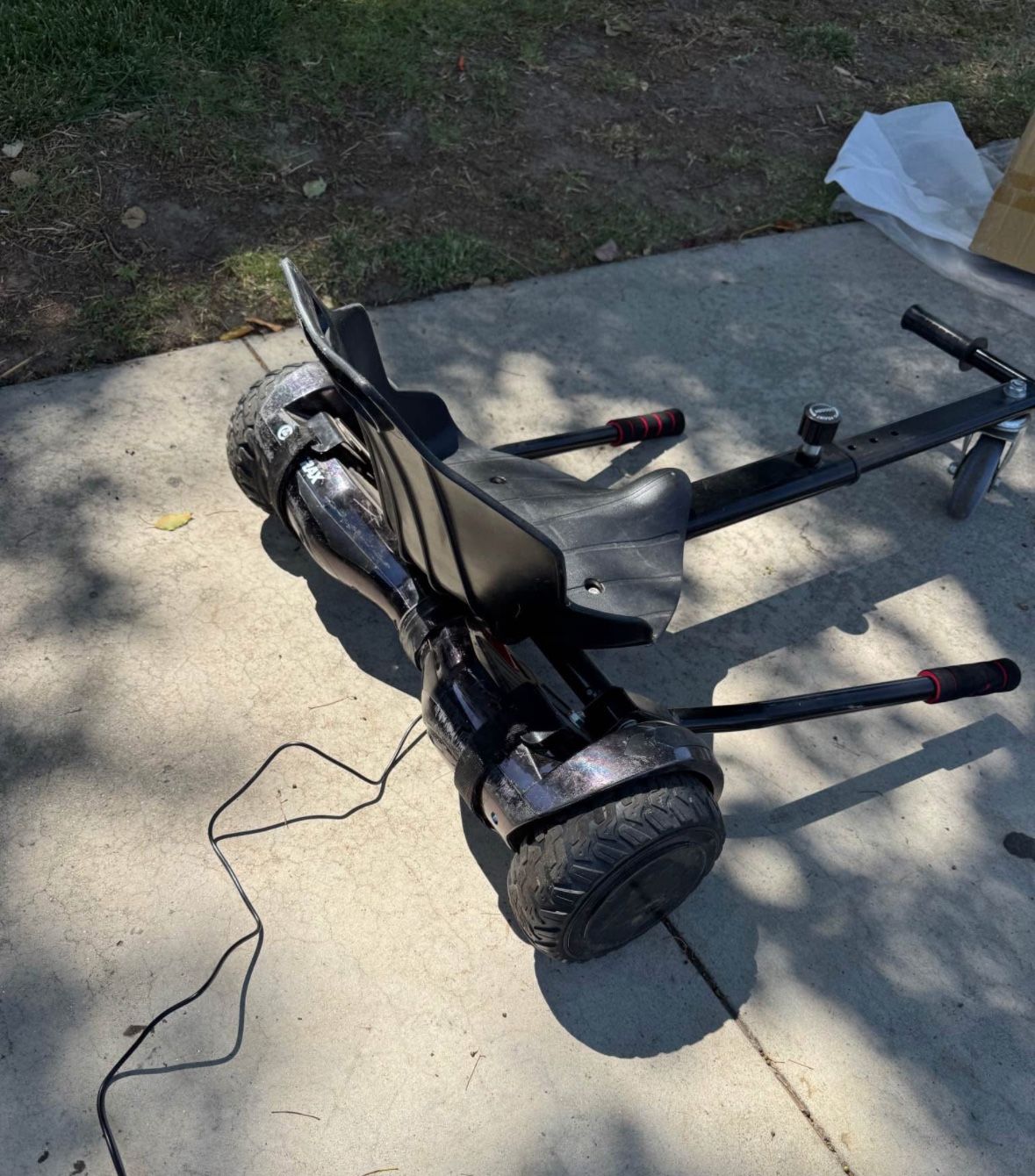Used it Gotrax Hoverboard with 6.5" LED Wheels & Headlight, Max 4/5 Miles with seat attachment