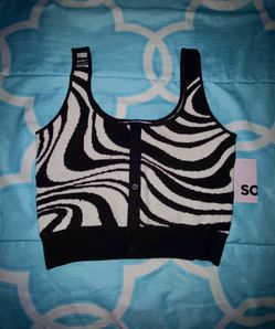 S Black and White Top