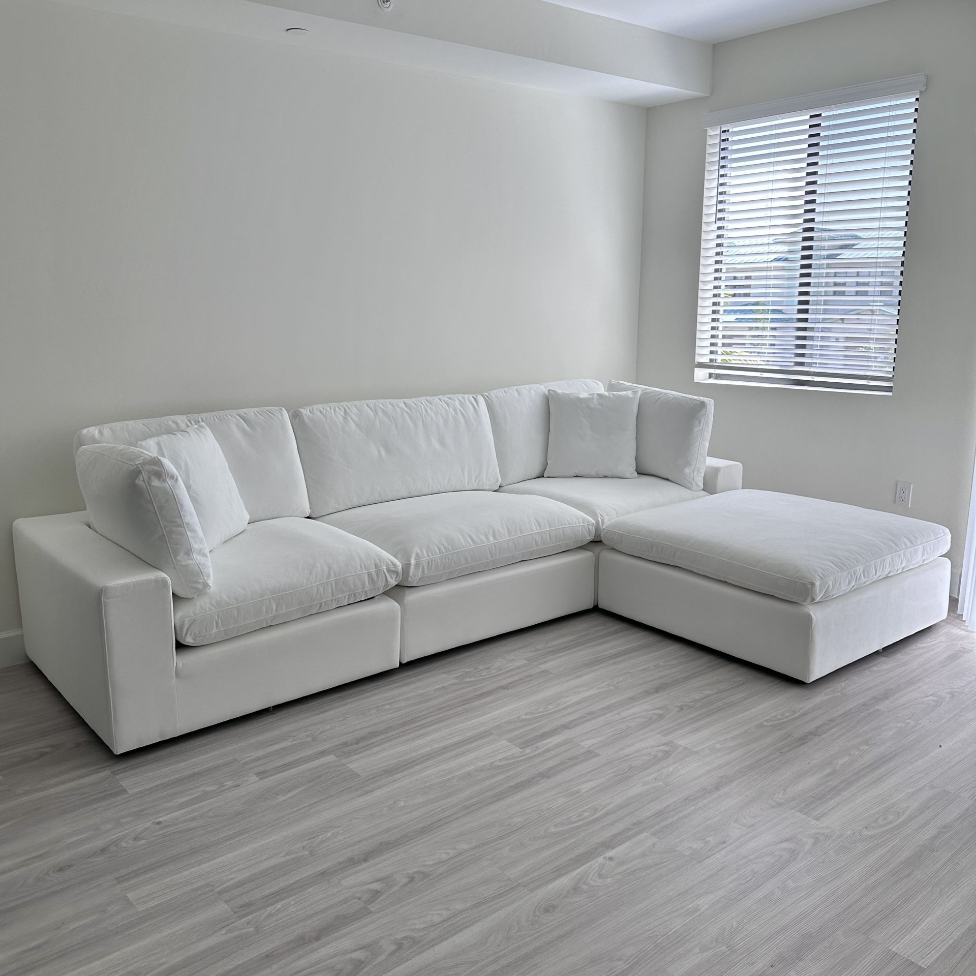 New White Sectional Cloud Couch Sofa