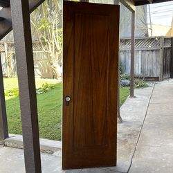 Antique single panel solid wood door