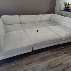 SOFT and CLEAN Six 6 Piece Corduroy Sectional Couch