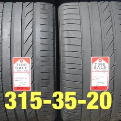 2 used tires 315/35/20 Bridgestone RFT 