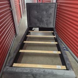 Twin Size Velvet Upholstered Platform Bed