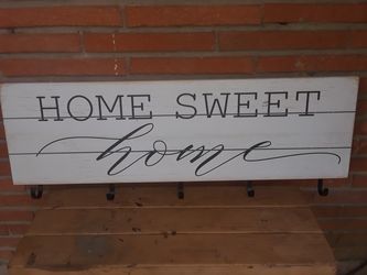 New Melannco Home Sweet Home Wall Decor w/ Hooks