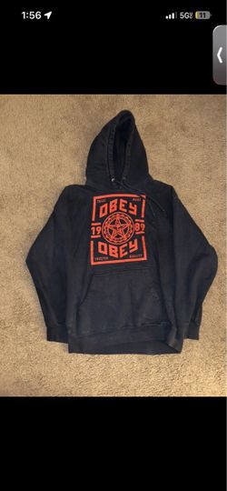 Vintage navy OBEY Sigil hooded sweatshirt Mens size M