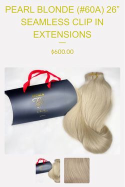 NEW PEARL BLONDE  26" SEAMLESS CLIP IN EXTENSIONS