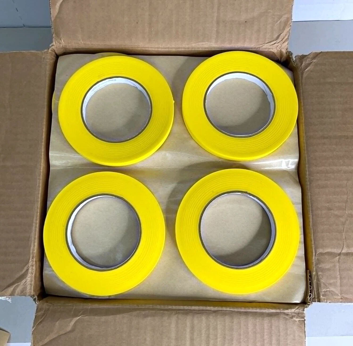 Bron Aerotech QMT 23TS Yellow Masking Tape - 1/2" x 60 yds (12mm x 50m) 72 Rolls