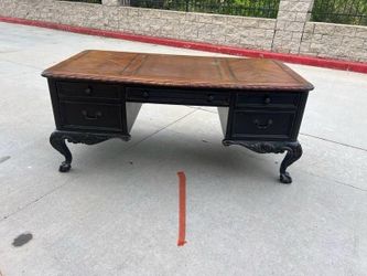 Large Wood Ornate goth style desk