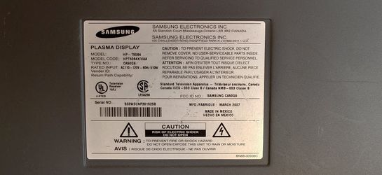 Samsung 50" Plasma TV