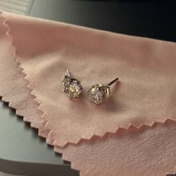 Moissanite Stud Earrings in Sterling Silver 4.00 ct 