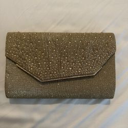 Gold Glitter Clutch Bag