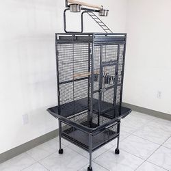 (Brand New) $130 Large 61” Tall Bird Cage with Rolling Stand Playtop for Parakeets Parrots Conures Cockatiel
