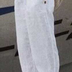 WOMEN’S WHITE STYLISH LOOSE COTTON BOHO PANTS W/POCKETS