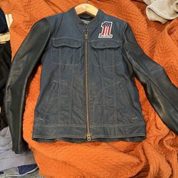 Harley Davidson Men’s Denim Leather Riding Jacket