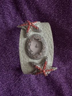 Authentic Vintage Valentino watch  with starfish crystals and corals Swiss made.