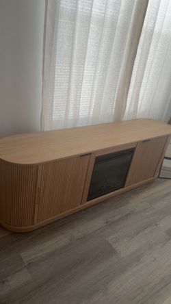 70” TV Stand with Electric Fireplace & Storage