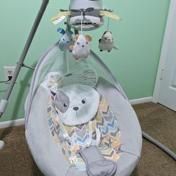 Fisher-Price Sweet Snugapuppy Swing, dual motion baby swing with music, sounds and motorized mobile