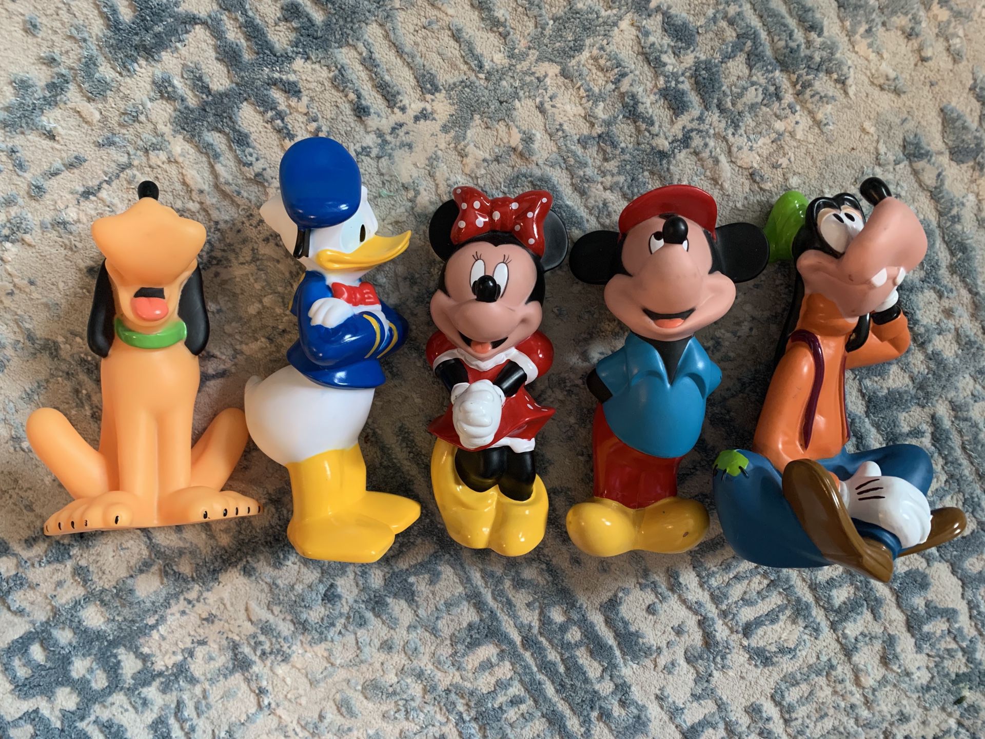 Vintage Disney Plastic Figurine Disneyana Collectible Donald Minnie Mickey Goofy 80's 90's Kids Toys