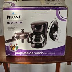 Rival Mini Skillet Coffee Maker Steam Iron 3 Value Pack New Bundle