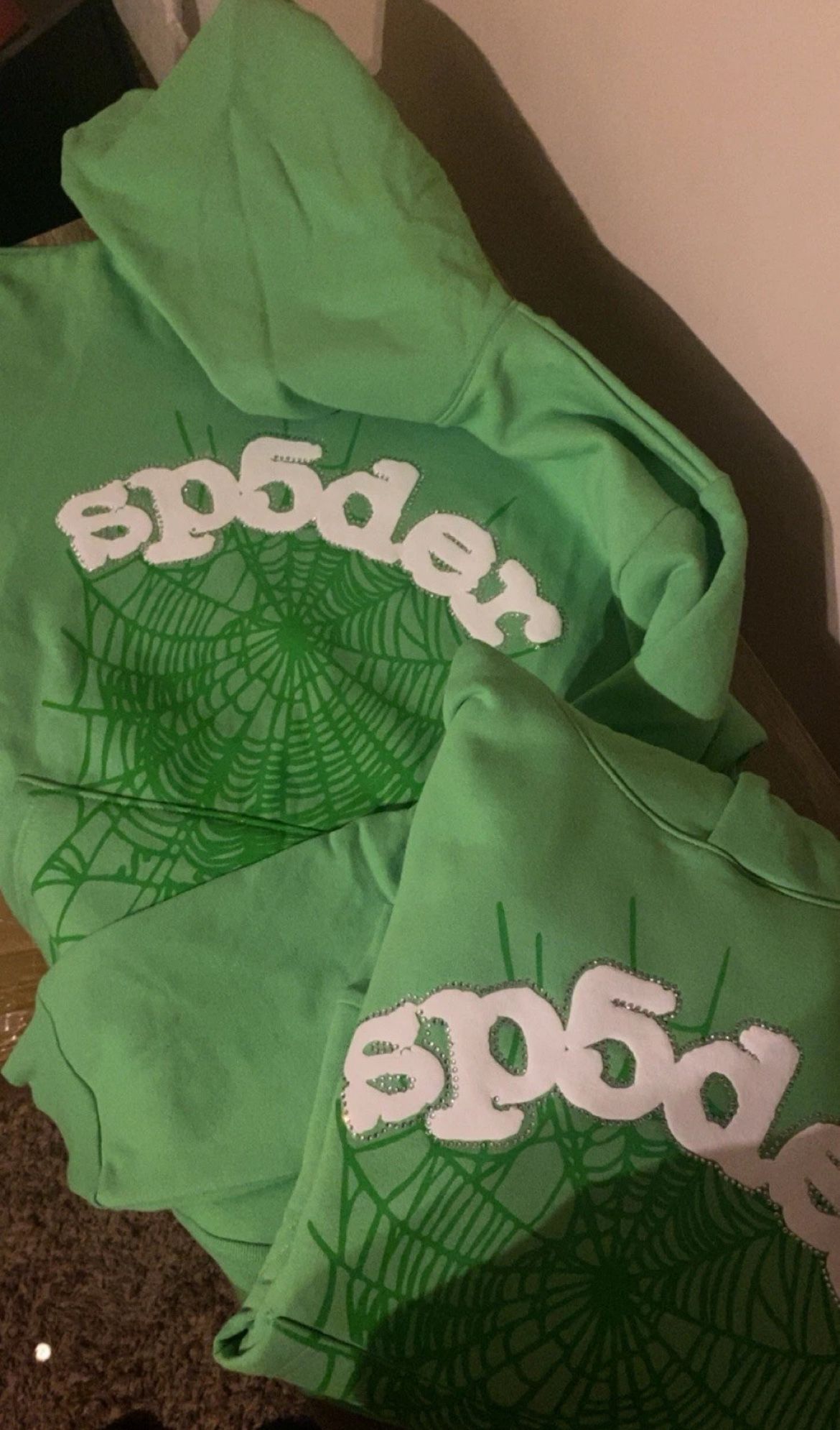 Sp5der Men's Hoodie Large Green Spider Worldwide Young Thug Sp5der Brand New OG