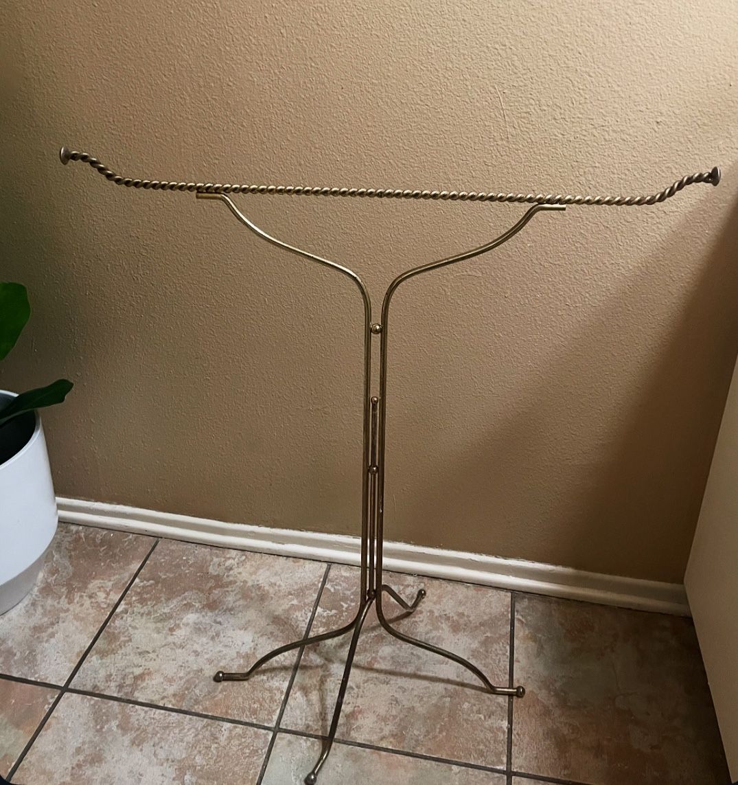 Vintage Brass Free Standing Towel/Blanket/Clothing Rack