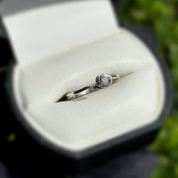 Jewelry 10k solid white gold natural diamond 0.10CTW ring sz 8.00