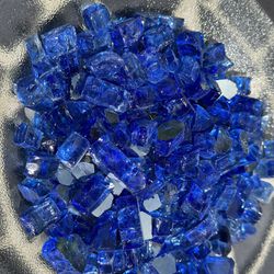 20 lbs of 1/2” Fire Glass - Cobalt Blue / Reflective