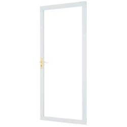 EMCO 30 in. x 78 in. White Universal 3/4-Light Vinyl Storm Door with Black Hardware