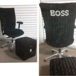 BEAUTIFUL! NEW! BOSS HIGH BACK CHAIR + FOOTSTOOL SAFE- SEAT WITH KEY LOCK/ FREE DELIVERY 

