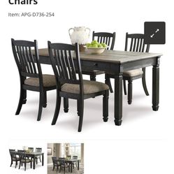 Ashley Tyler Creek Dining Table And 4 Chairs 