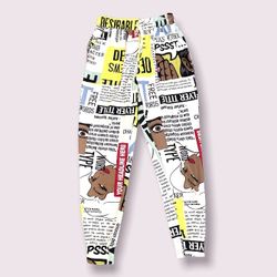 Fire And Fleur Newspaper Joggers