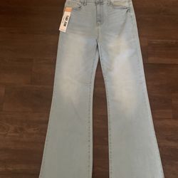 Wax Jeans Collection Light Wash Flare Wide Stretch Leg Sustainable Denim Jeans Women Size 11/30 NWT 