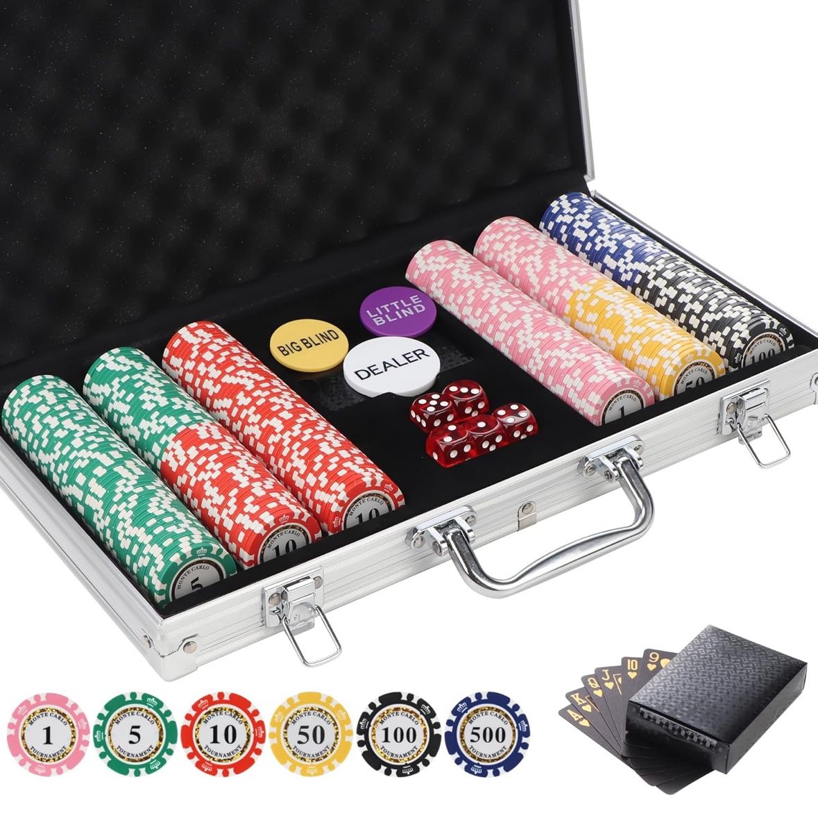 Premium Numbered Poker Chips for Card Board Game New