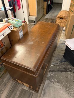 Antique cedar chest -lock removed for safety!