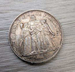 France 10 Francs 1967 Silver Hercules Coin Republic Francaise