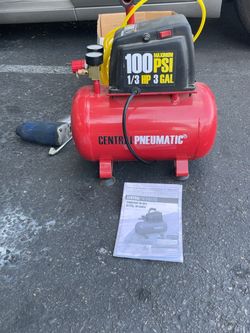 Central Pneumatic 3-Gallon Air Compressor + Impact Wrench & Accessories – $60 OBO