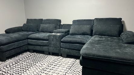 New Black Sectional