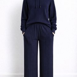 Casual ribbed two-piece set//Set De Dos Piezas Para Dama 