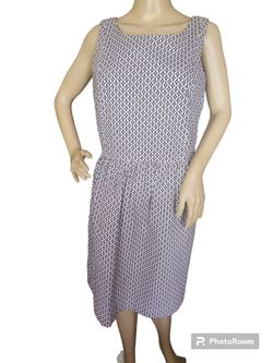 Brooks Brothers 346 Womens Size 10 Pink White Black Sleeveless Dress Knee Length.