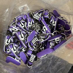 Mini Sneaker Keychains Purple Black White