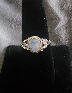 Sterling silver set moonstone ring Multiple Sizes Are Available