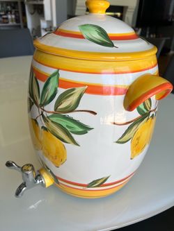 Ceramic Lemon Beverage Dispenser with Spigot
