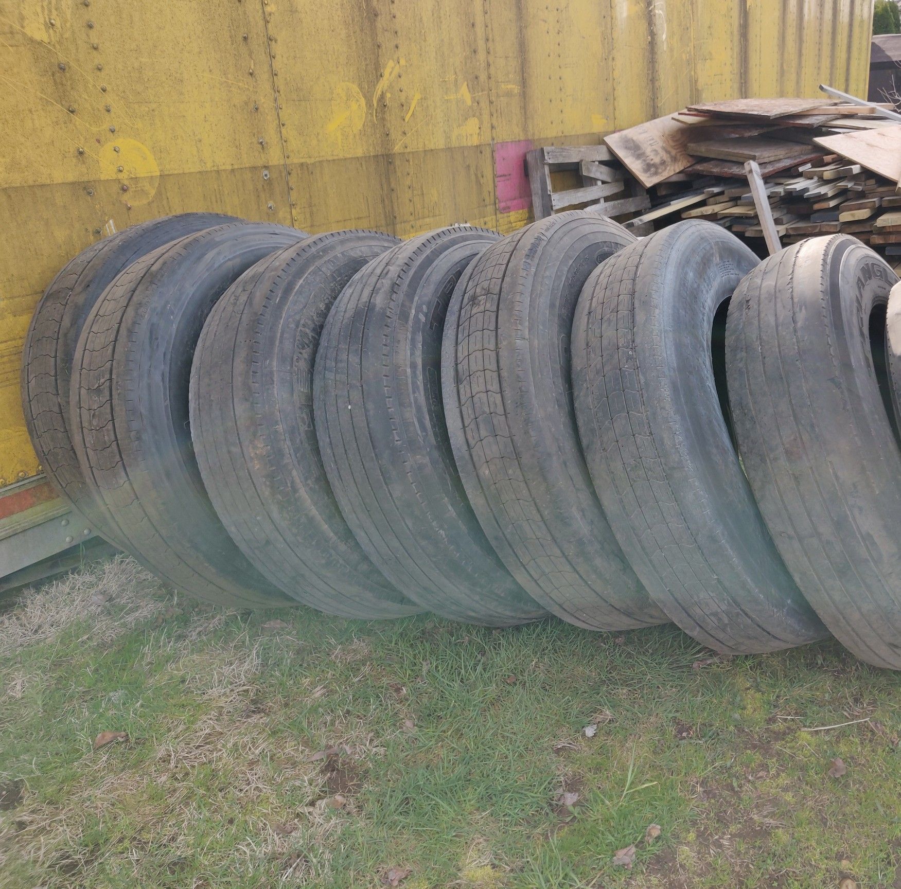 Semi truck tires for the trailer